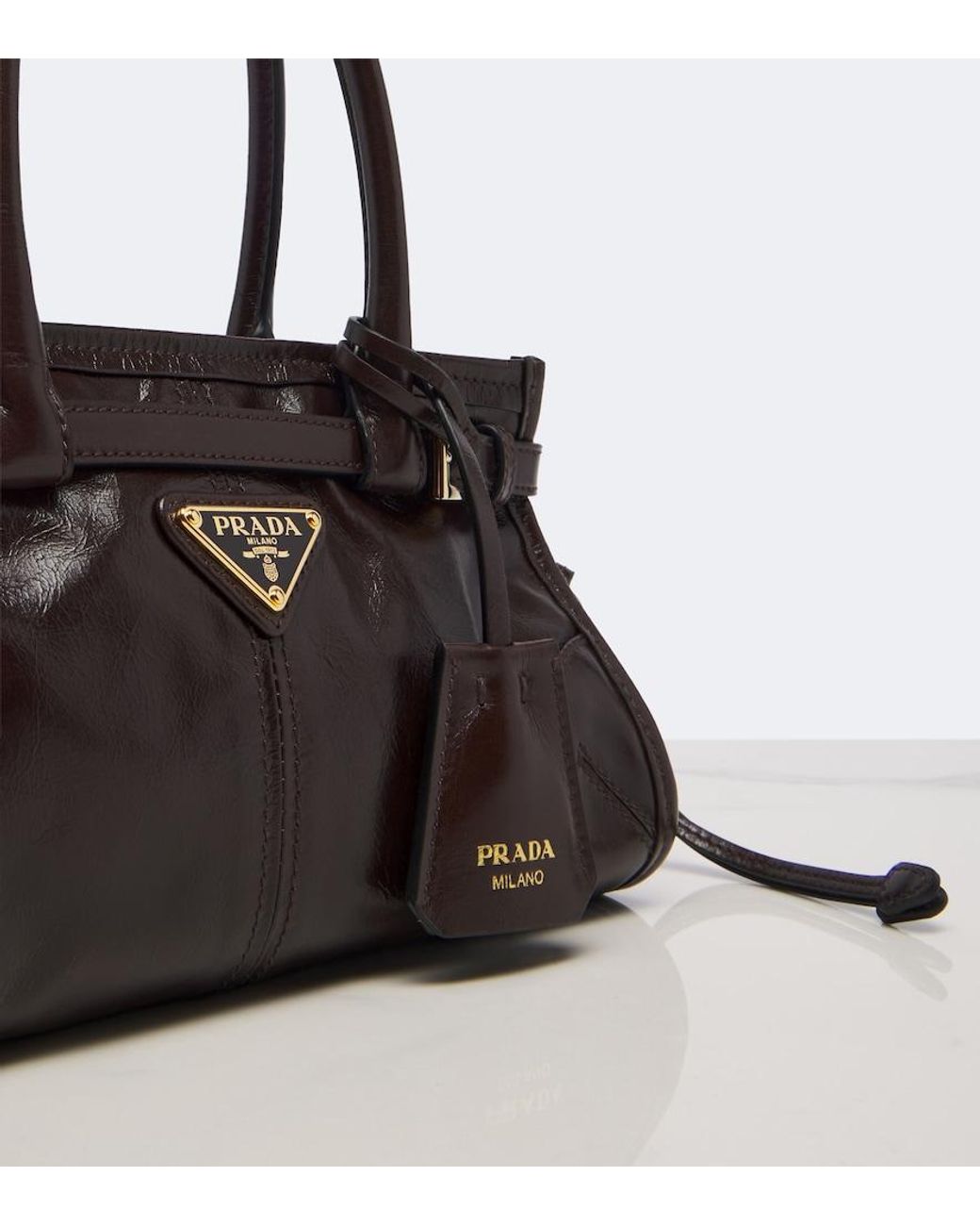 Prada Black Bonnie Mini Leather Top-Handle Bag