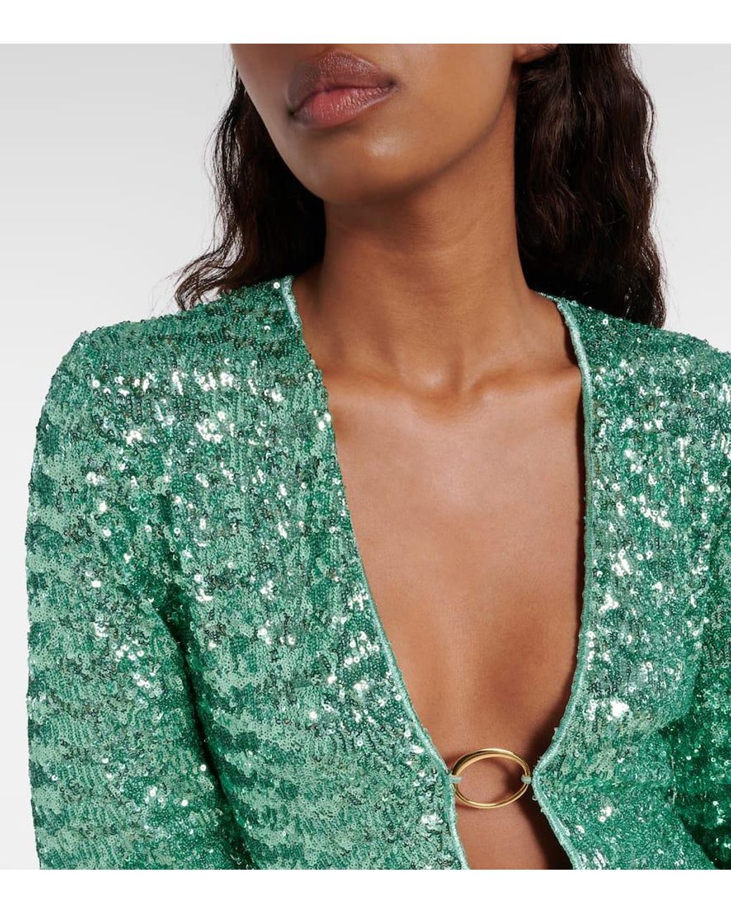 Osree Lumiere O Sequined Beach Dress in Green | Lyst Osree Lumiere O Sequined Beach Dress in Green | Lyst