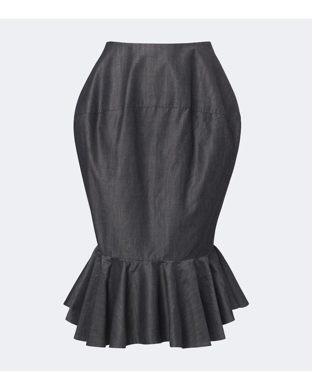 Jacquemus Gray Palmier Cotton And Mohair-Blend Midi Skirt