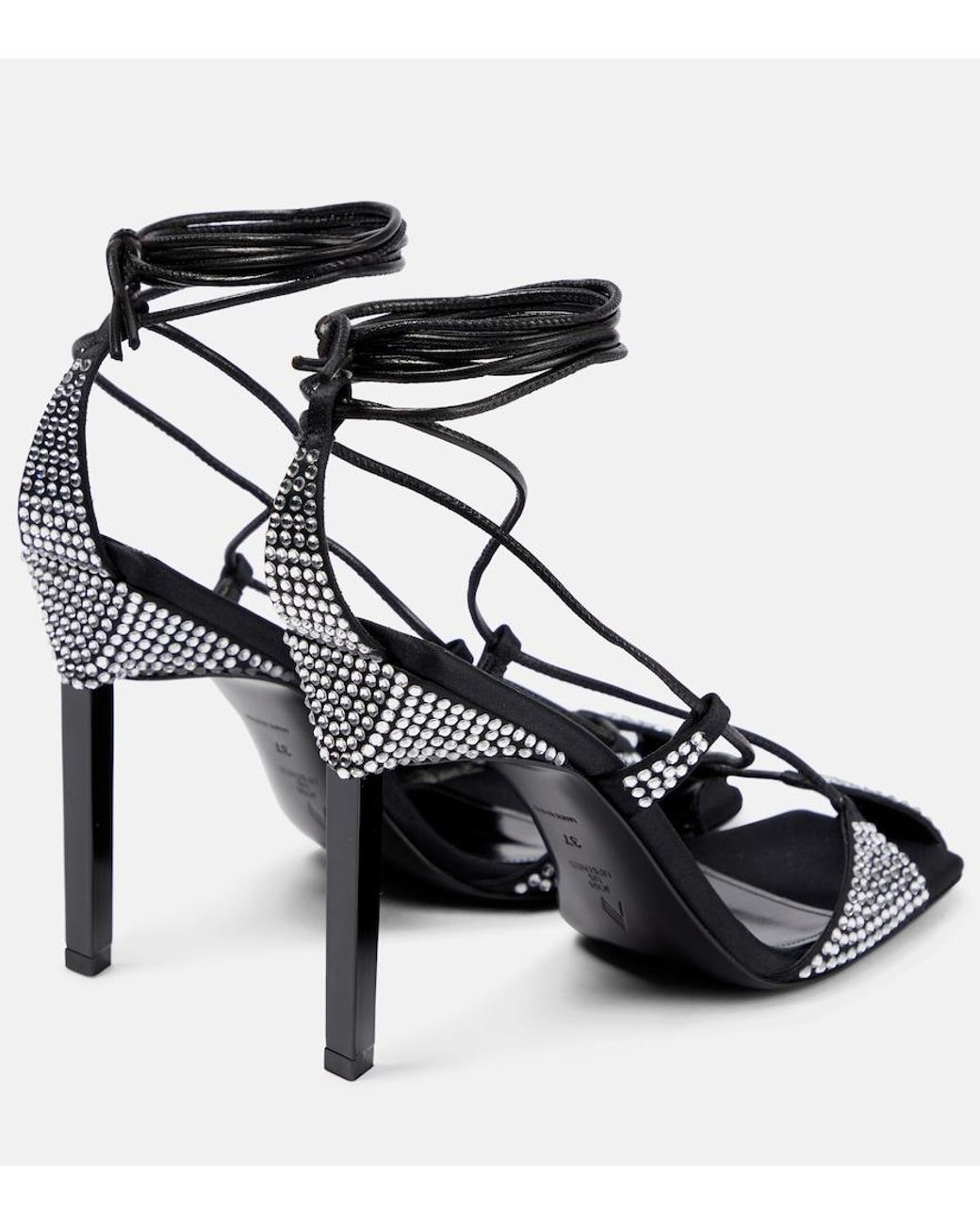 The Attico Black Adele Embellished Sandals