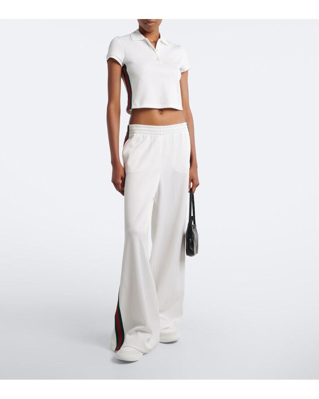Gucci White Screener Web Stripe Sneakers
