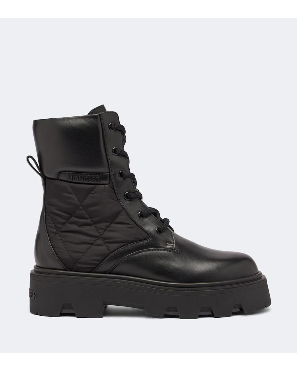 Moncler Black Aurea Leather Ankle Boots