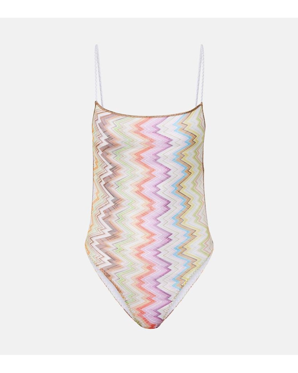 Missoni Pink Zigzag Open-Back Swimsuit