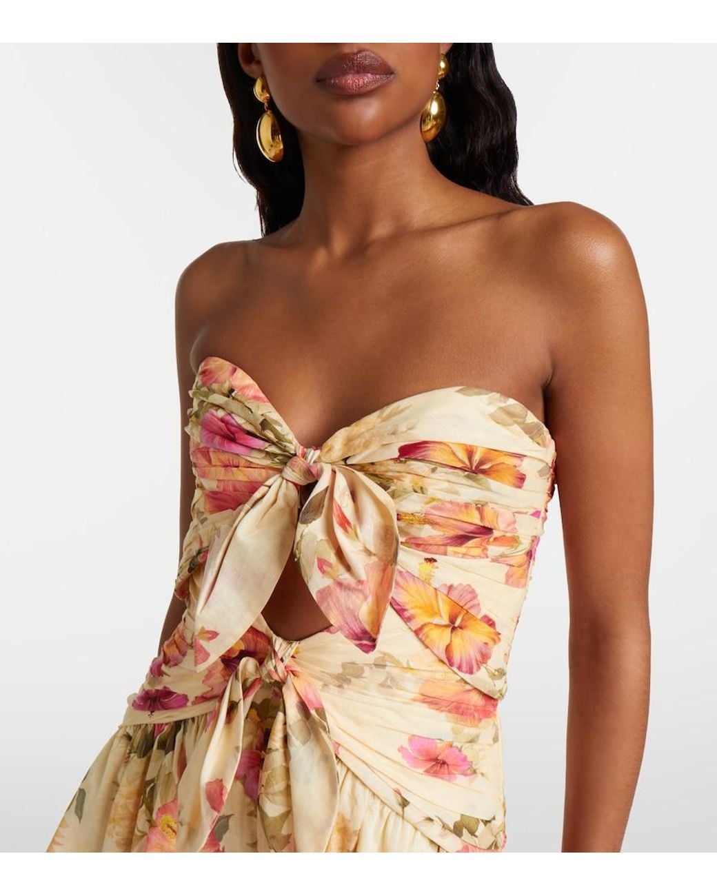 Zimmermann Natural Mahon Floral Cotton Romper