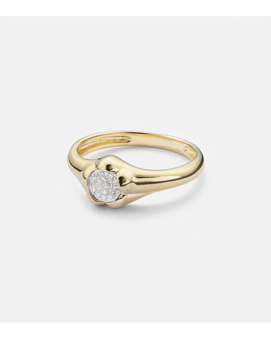 STONE AND STRAND White Crosby 10Kt Ring With Diamonds