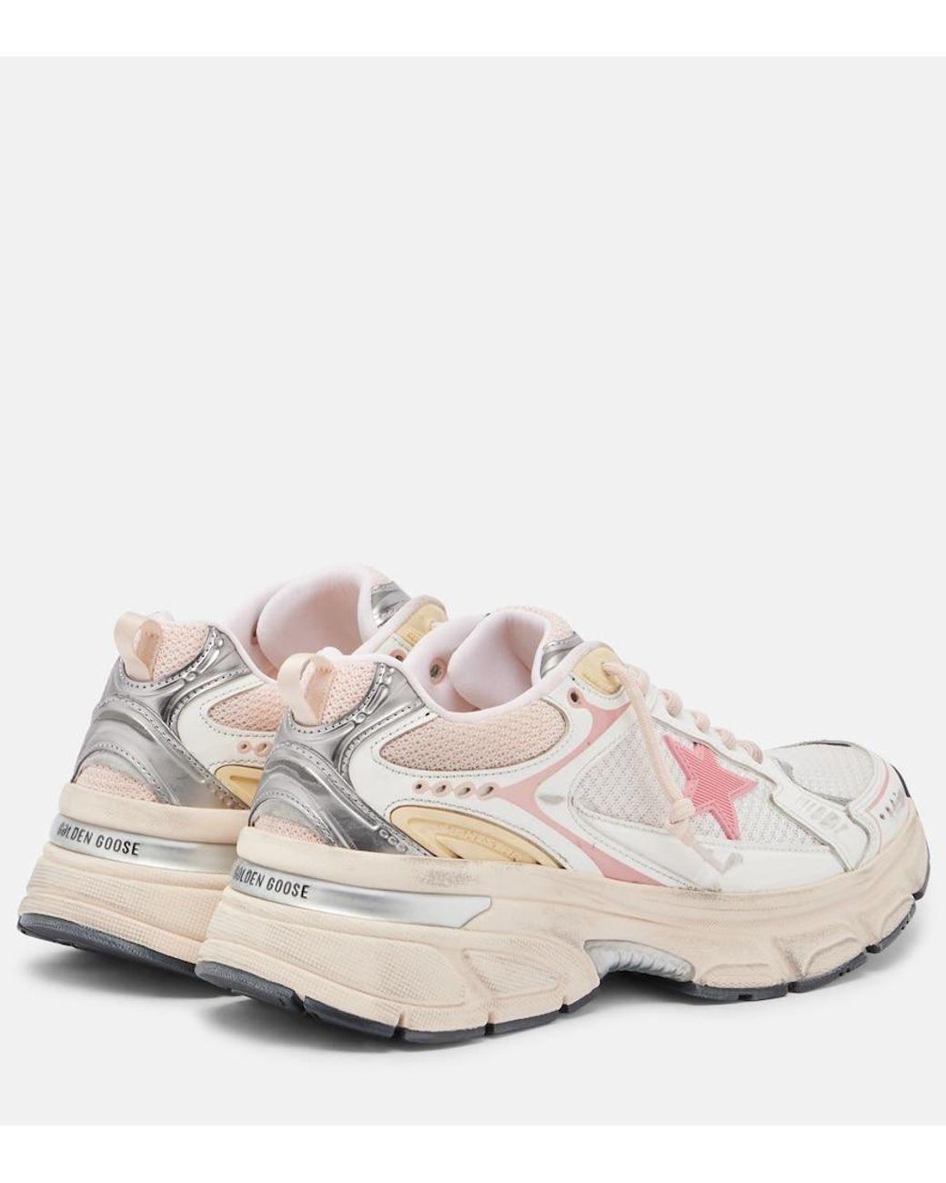 Golden Goose Deluxe Brand Pink Lightstar Leather-Trimmed Sneakers