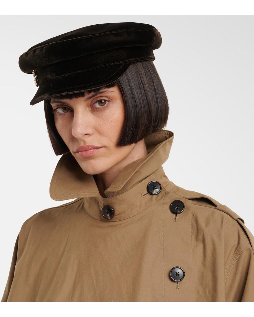 Roger Vivier Black Velvet Newsboy Cap