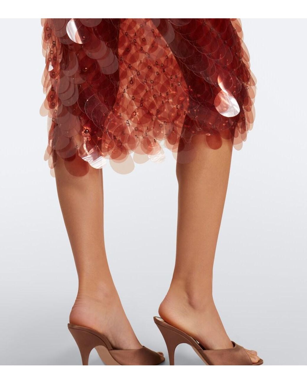 Robe Midi A Sequins Rabanne en coloris Red