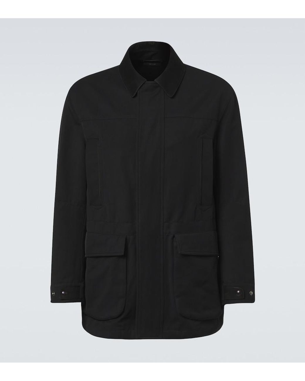 Tom Ford Black Cotton And Silk Twill Field Jacket for men