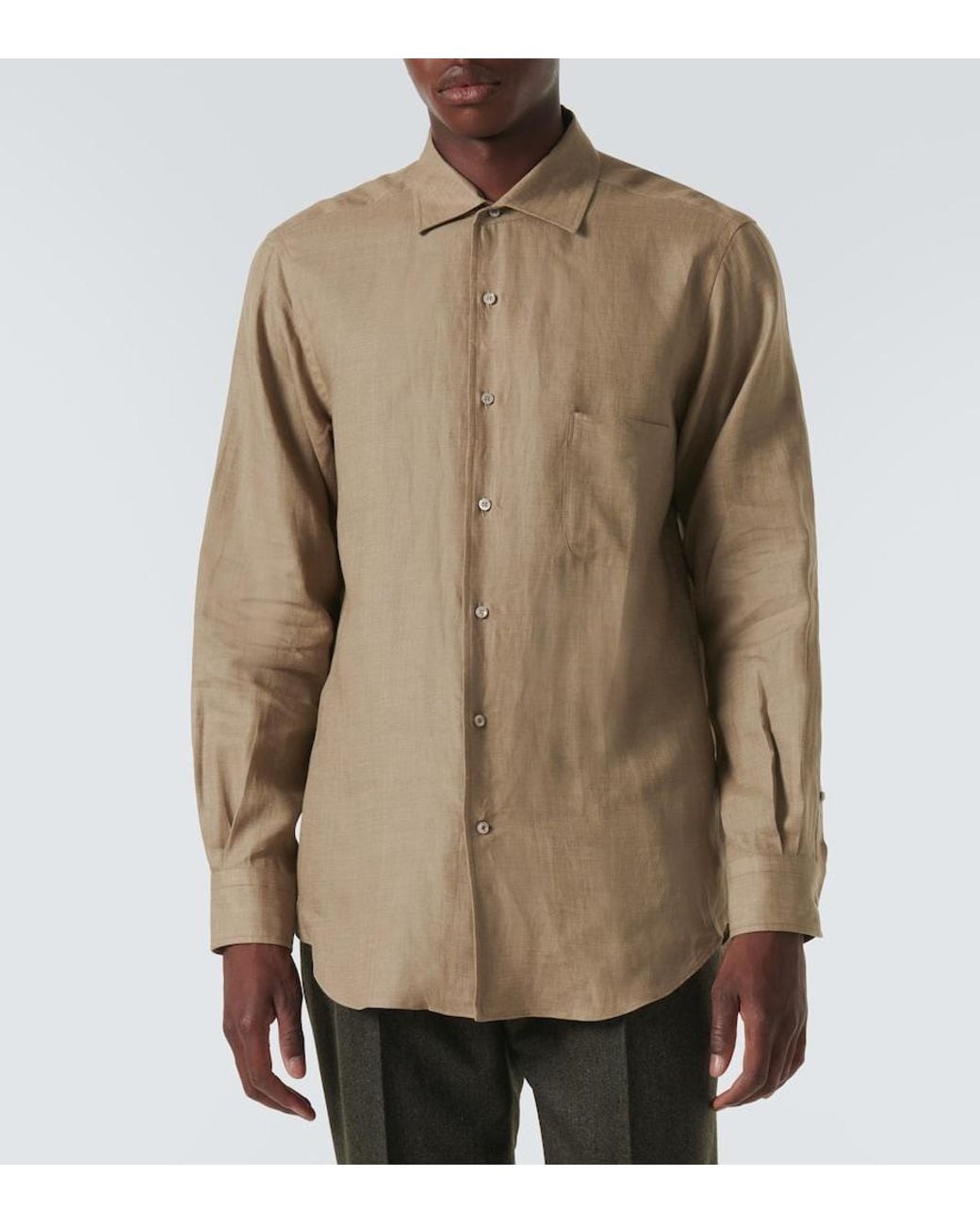 Loro Piana Natural Andre Linen Shirt for men