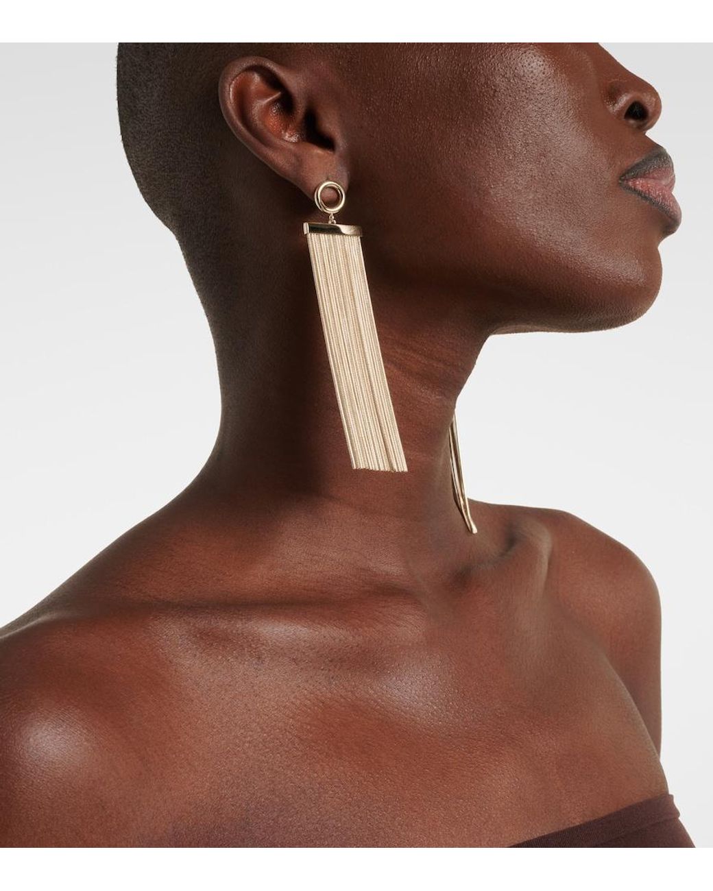 Alaïa White Drop Earrings