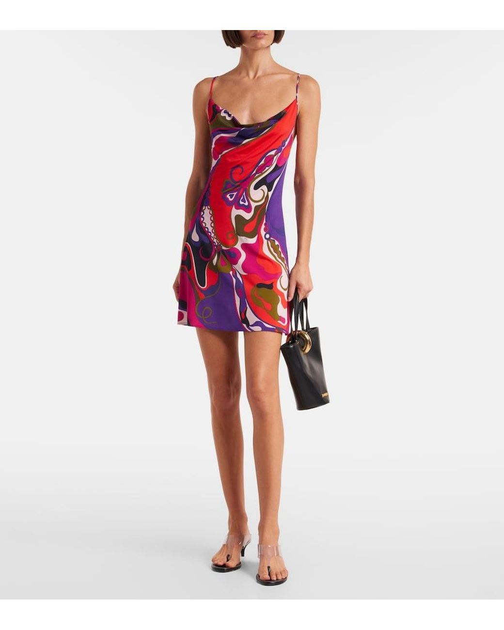Emilio Pucci Red Orchidee Satin Jersey Minidress