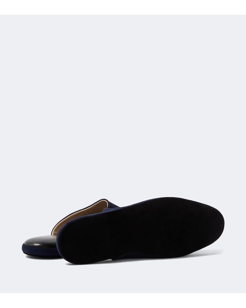 Charvet Blue Leather-Lined Suede Slippers for men
