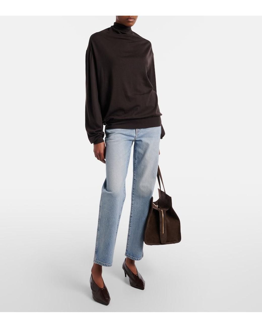 Khaite Blue High-rise Straight Jeans