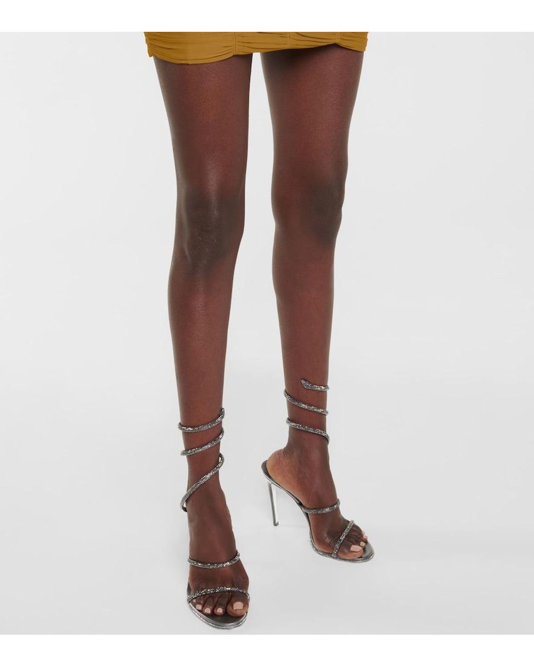 Rene Caovilla Metallic Cleo Embellished Leather Sandals