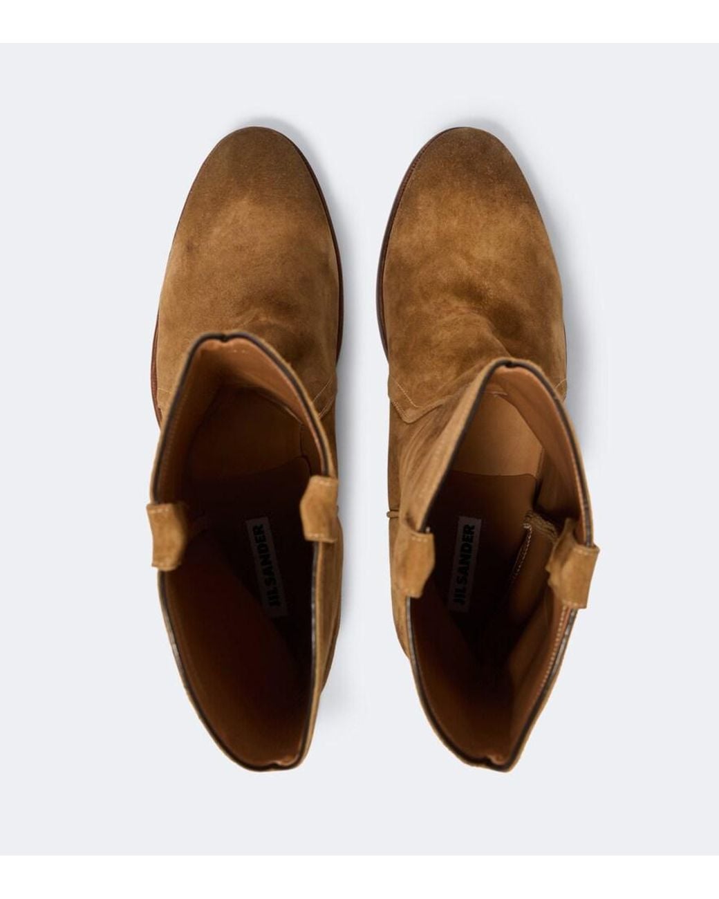 Jil Sander Brown Distressed Suede Ankle Boots for men