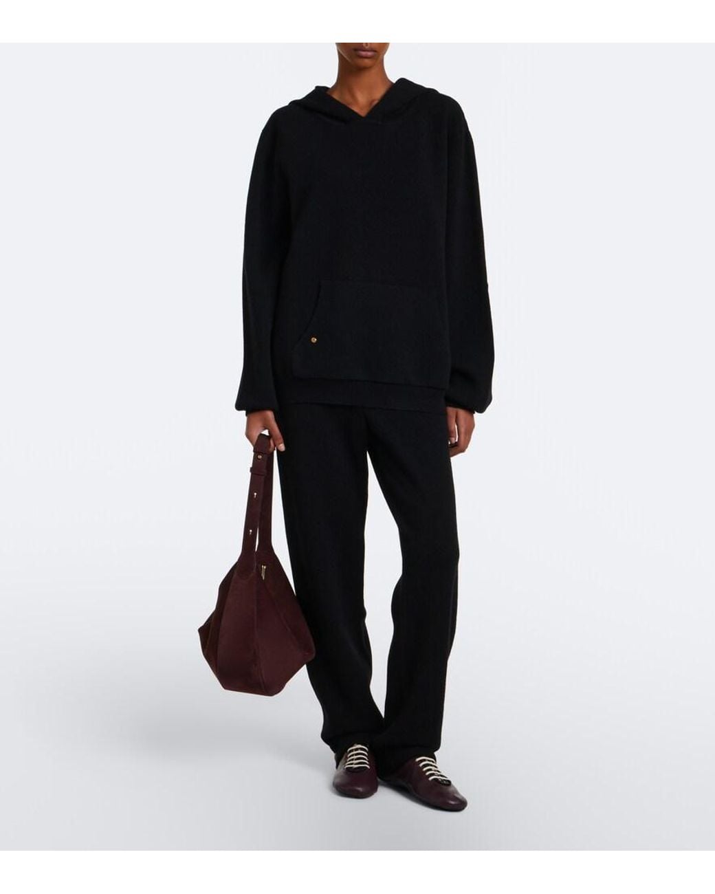 God's True Cashmere Black Milano Cashmere Hoodie With Tiger's Eye