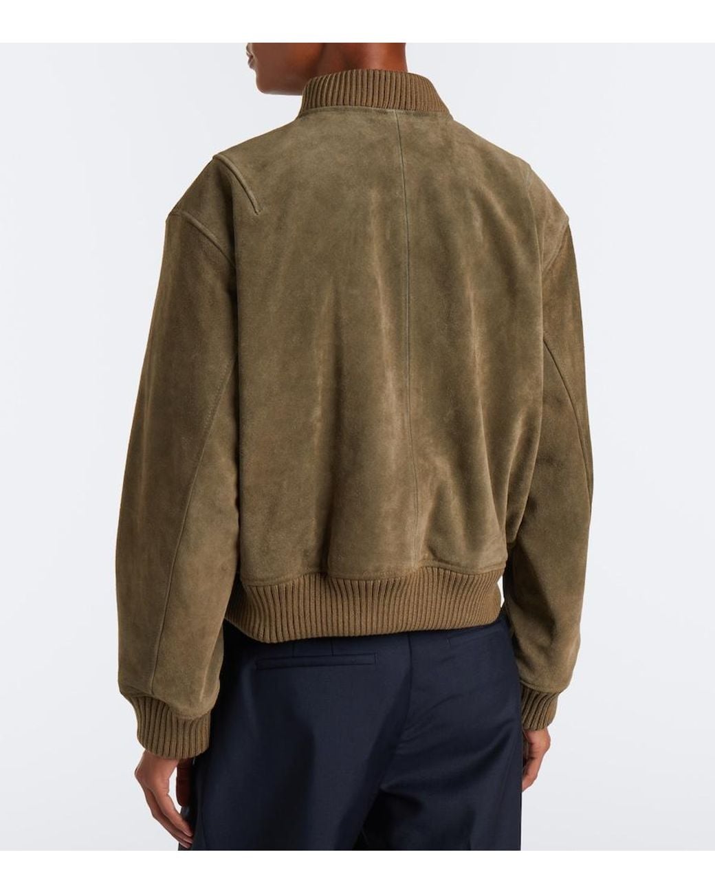 Arma Green Elysia Suede Bomber Jacket