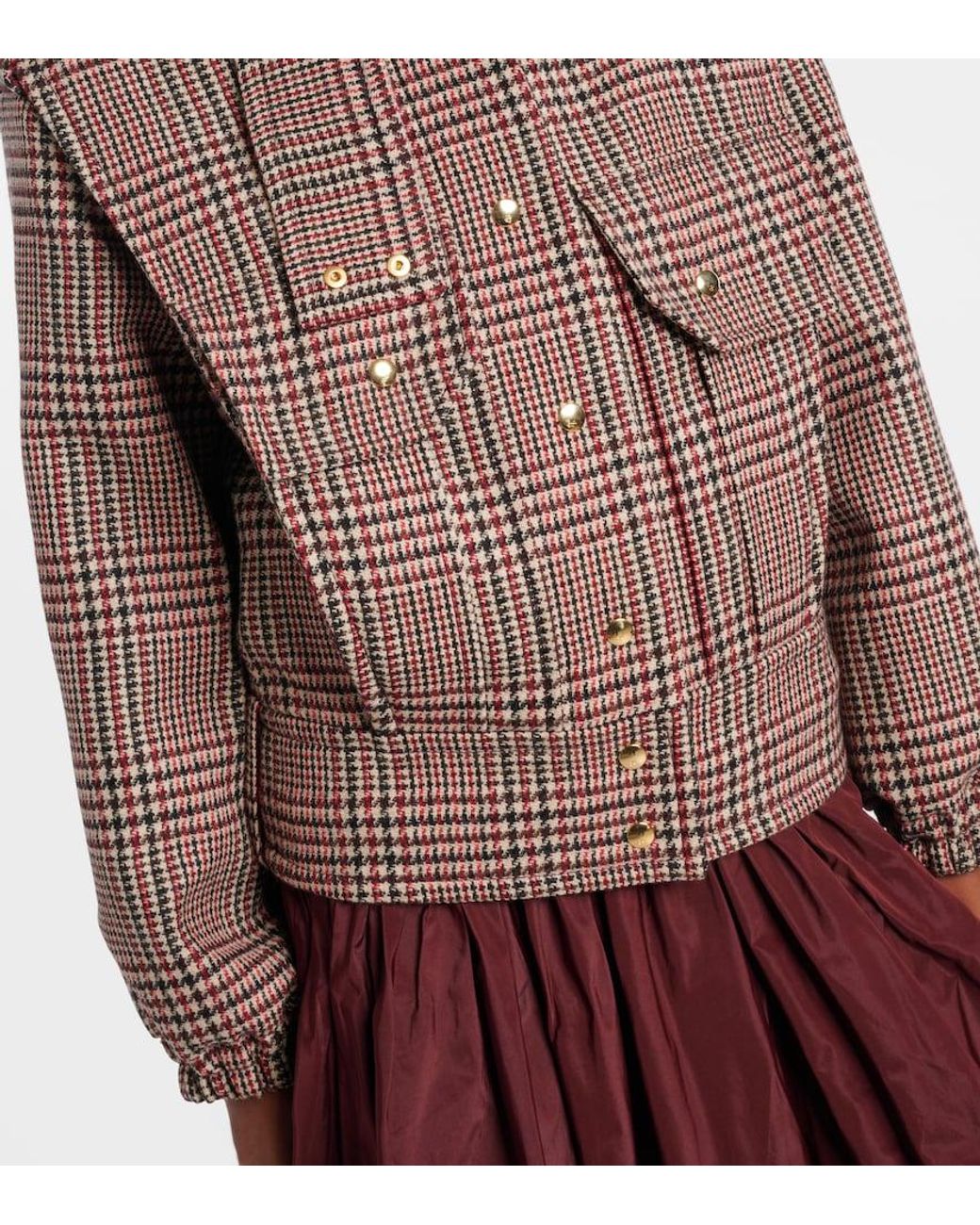 Patou Brown Checked Virgin Wool Jacket