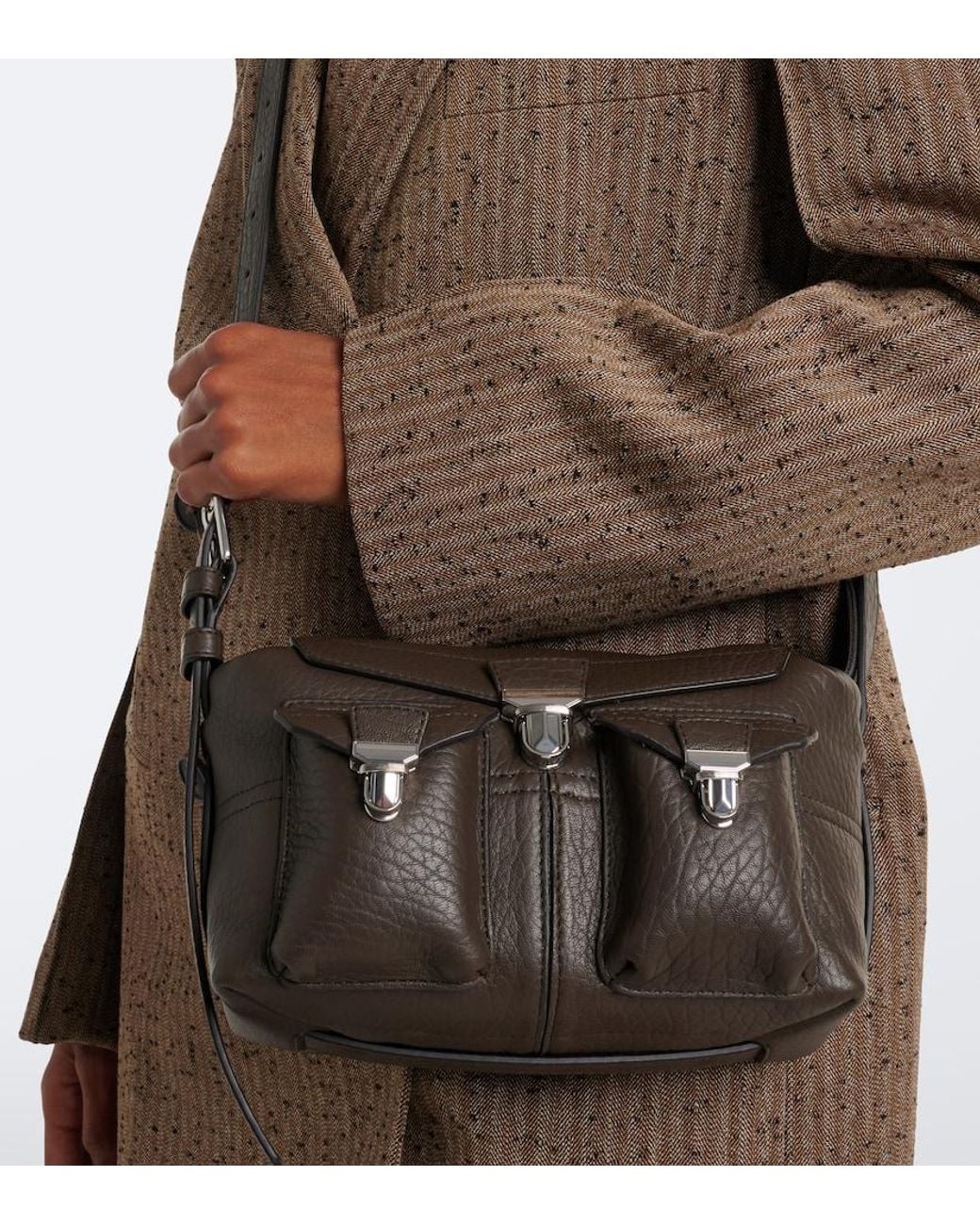 Lemaire Black Gear Mini Leather Shoulder Bag