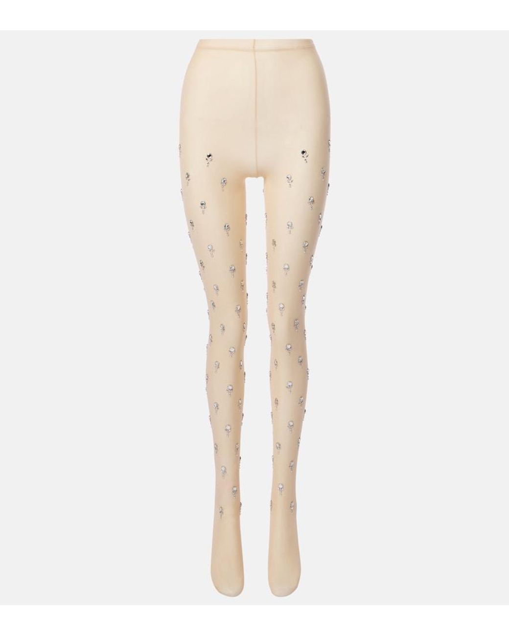 Rabanne Natural Embellished Tights