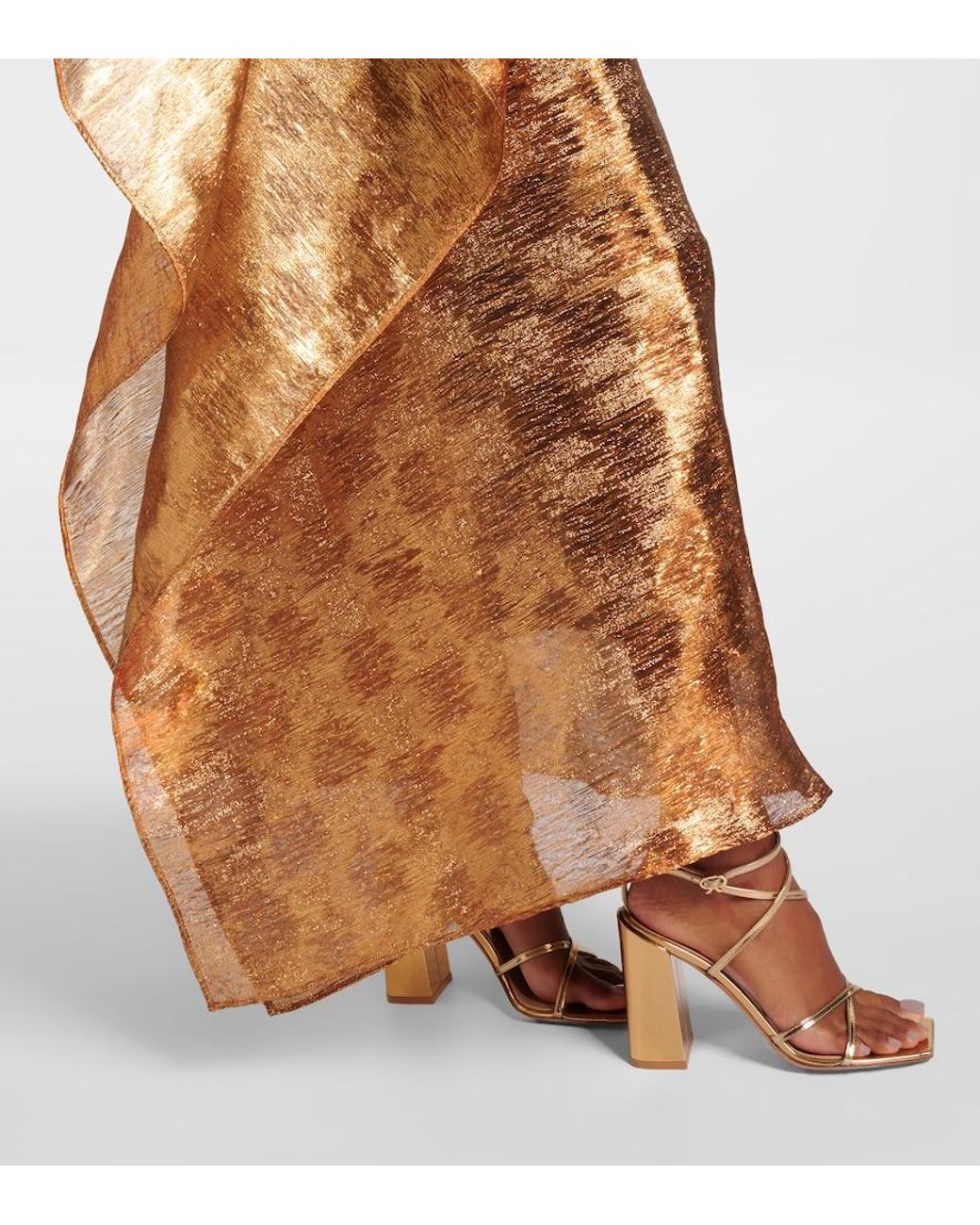 Taller Marmo Brown Betsy One-Shoulder Fil Coupe Gown