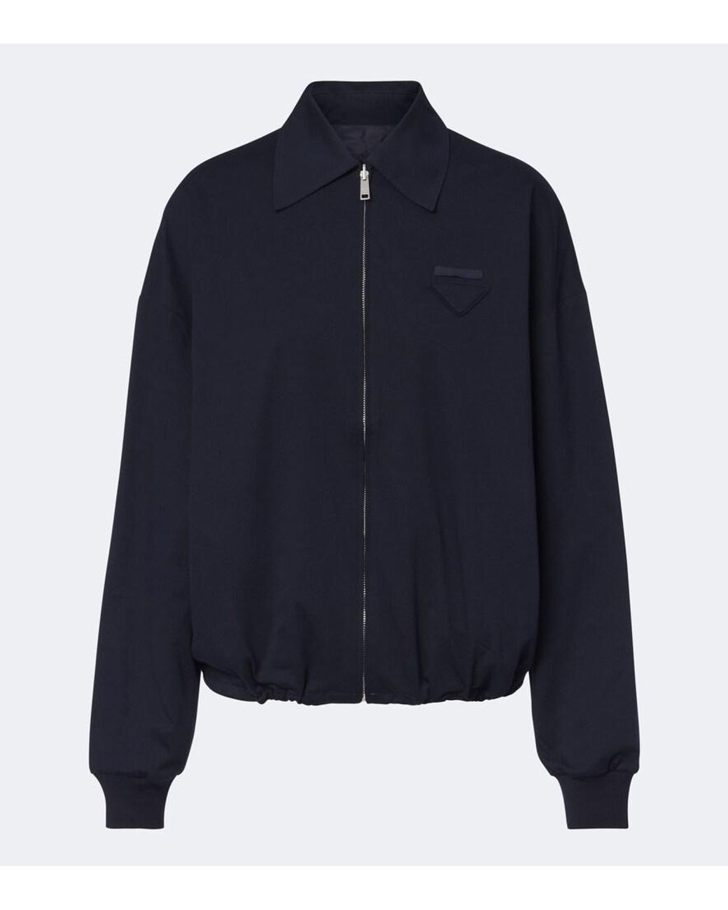 Prada Blue Reversible Re-Nylon And Jersey Blouson Jacket