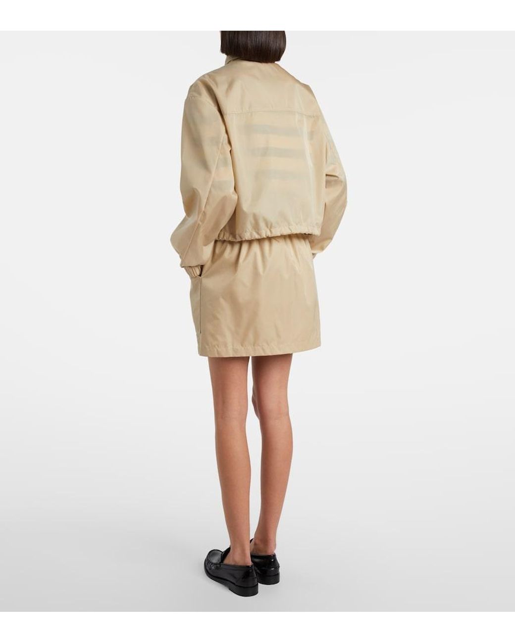 Minifalda De Re-Nylon Prada de color Natural