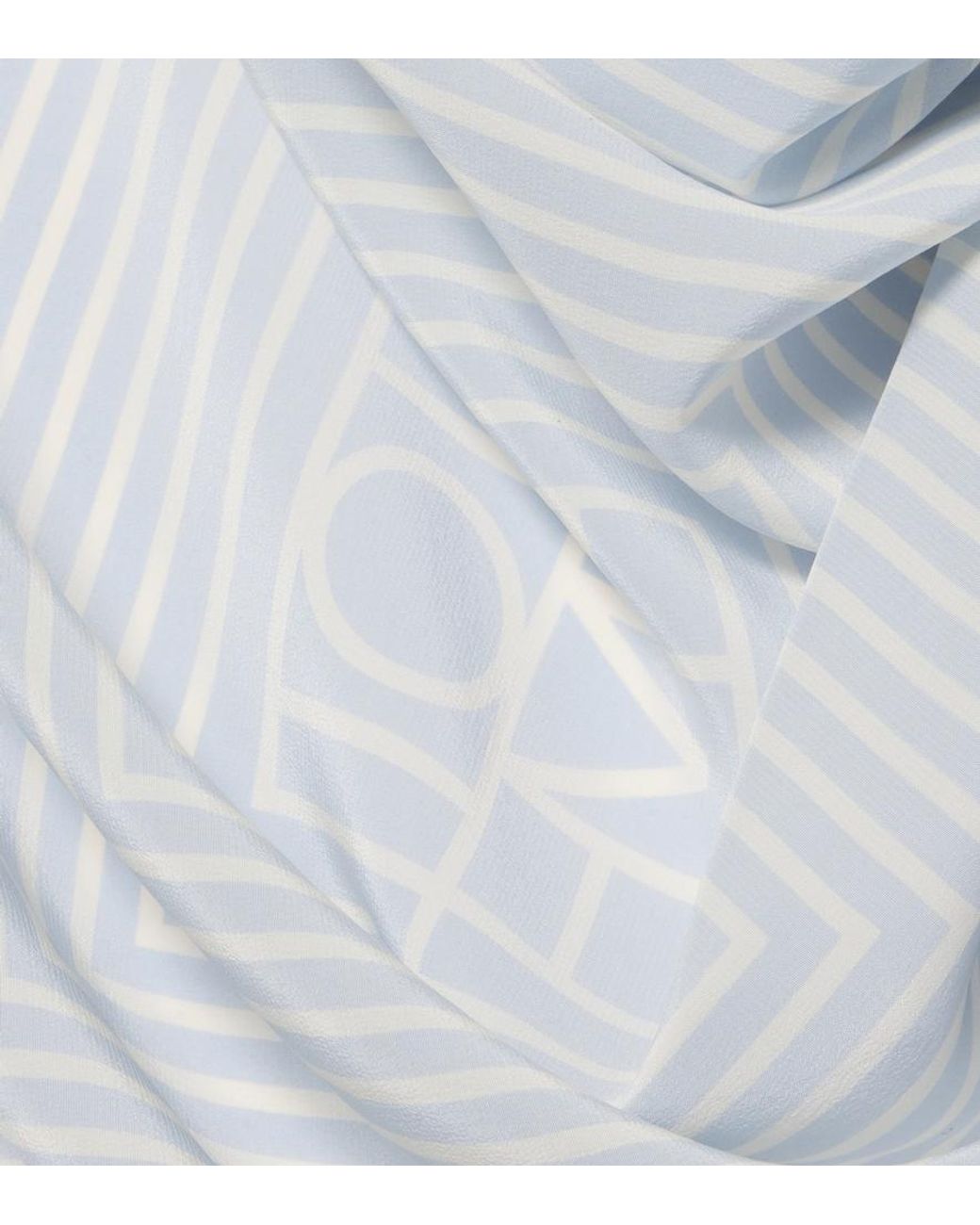 Totême Blue Monogram Silk Scarf