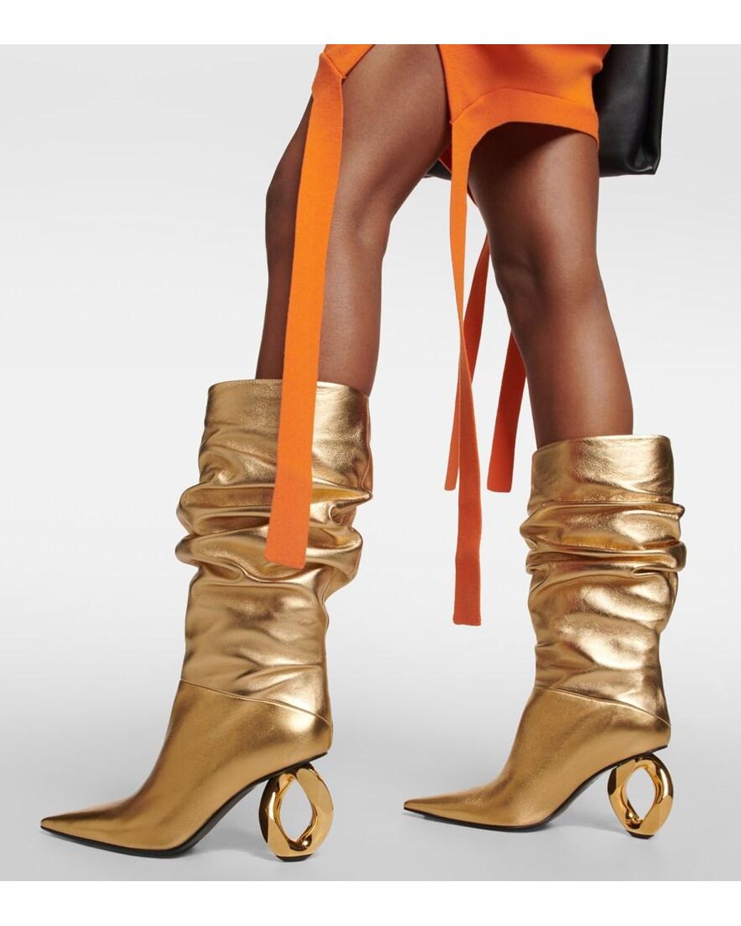 J.W. Anderson Natural Chain Leather Knee-High Boots