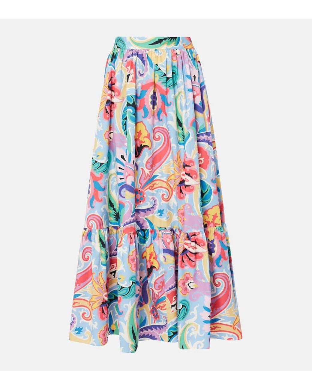 Etro White Paisley Skirt