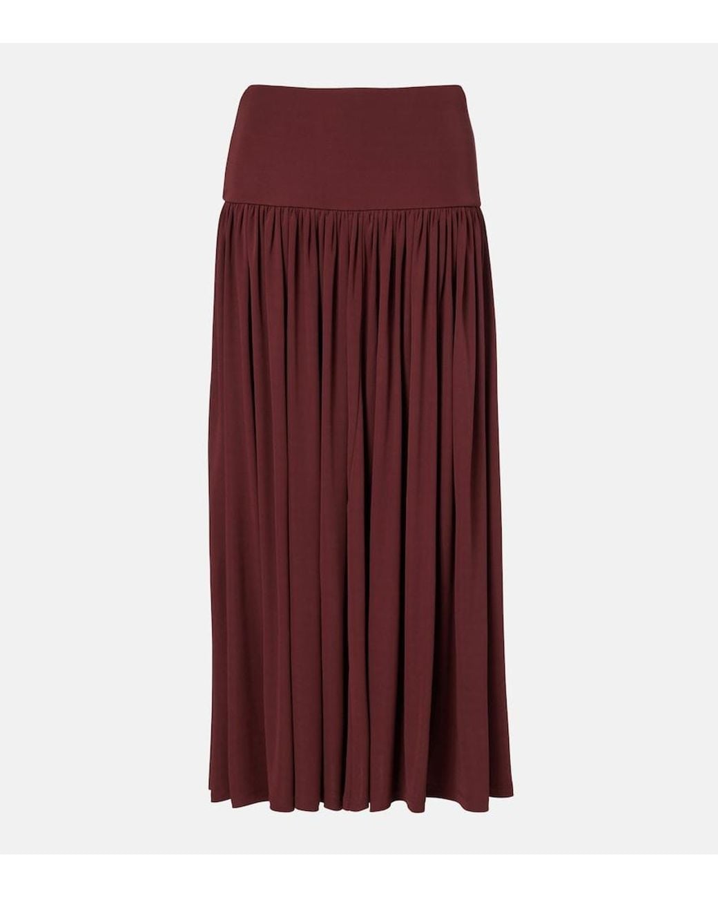 AYA MUSE Purple Gathered Jersey Maxi Skirt