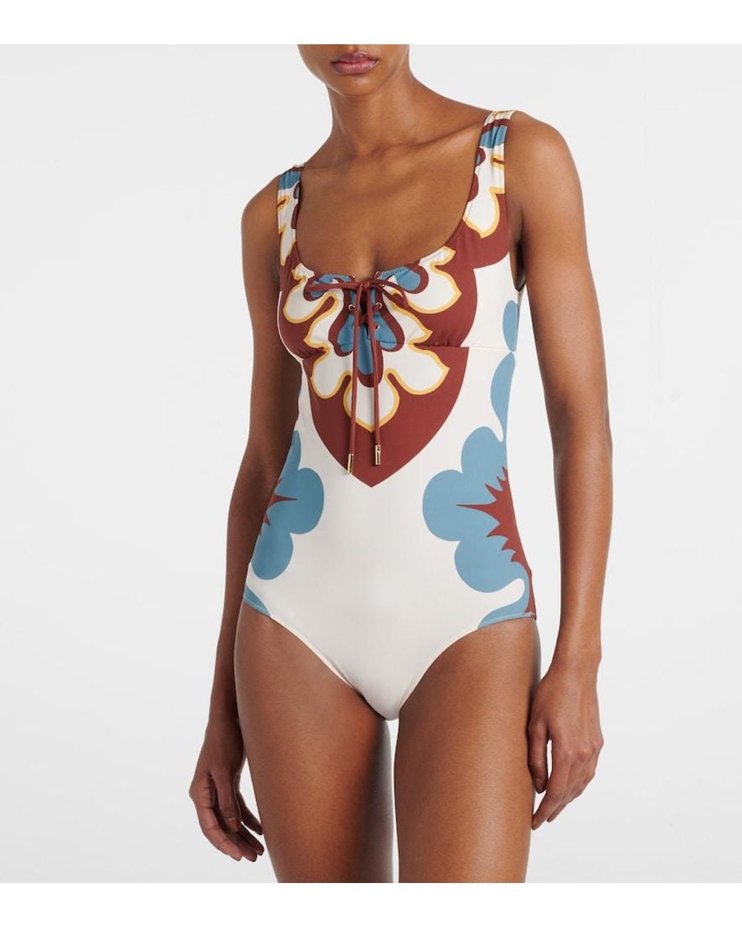 LaDoubleJ White Sunset Printed Swimsuit