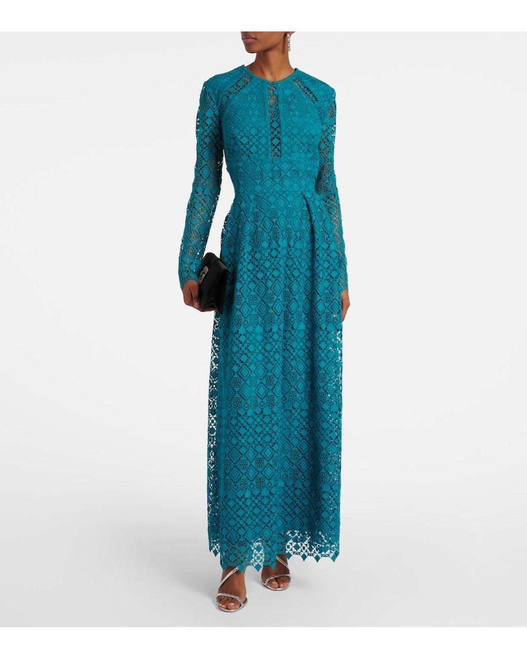 Elie Saab Blue Macrame Gown