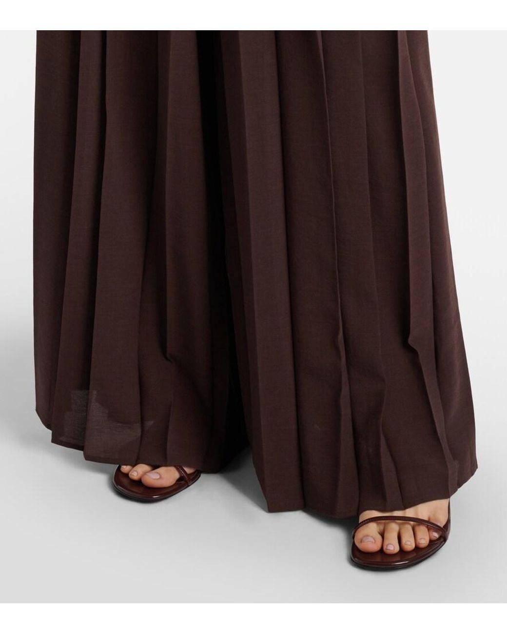 Joseph Brown Tibre Plisse Wide-Leg Pants
