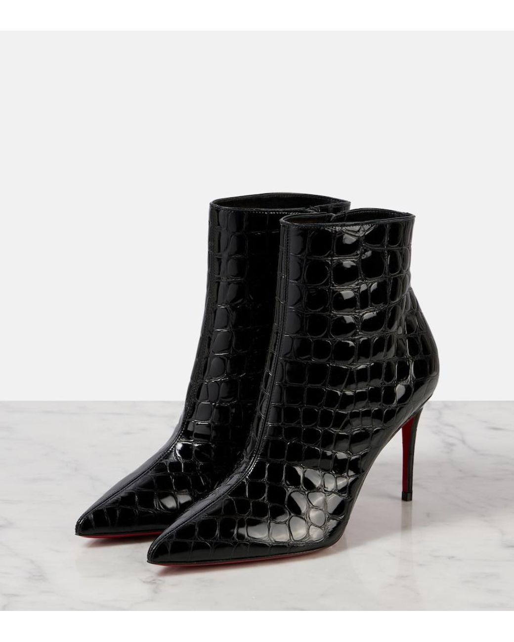 Christian Louboutin So Kate 85 Black Calf Ali Boots