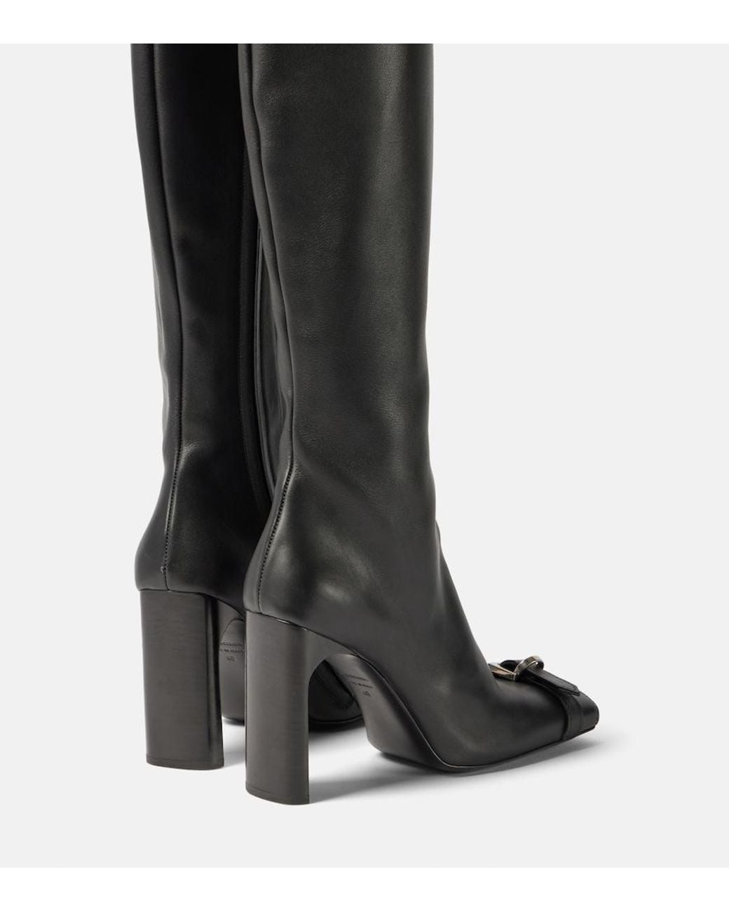 Balenciaga Black Bel Air 100 Leather Knee-High Boots