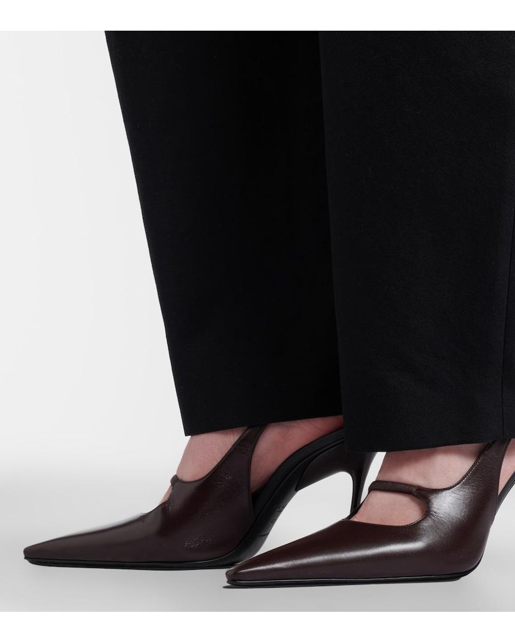 Alaïa Black Drop Leather Slingback Pumps
