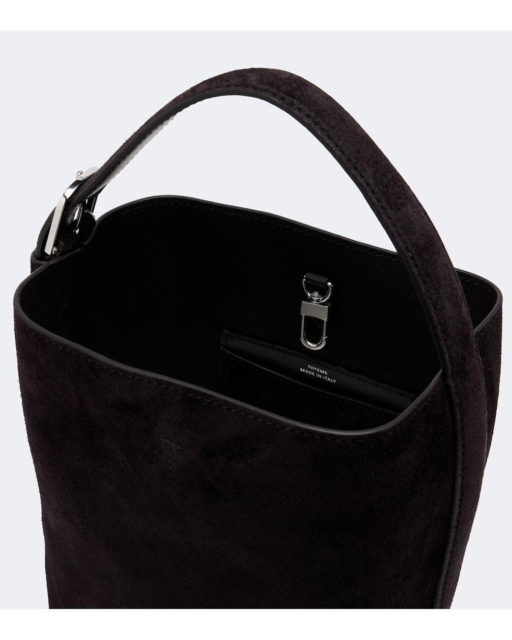 Totême Black Belted Small Suede Tote Bag
