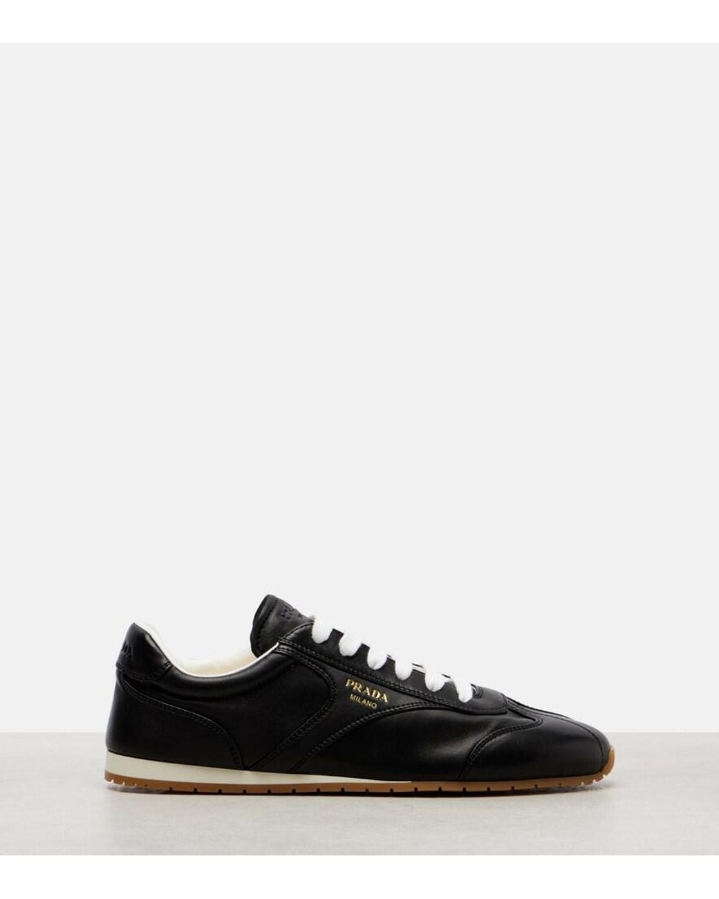 Prada Black Leather Sneakers