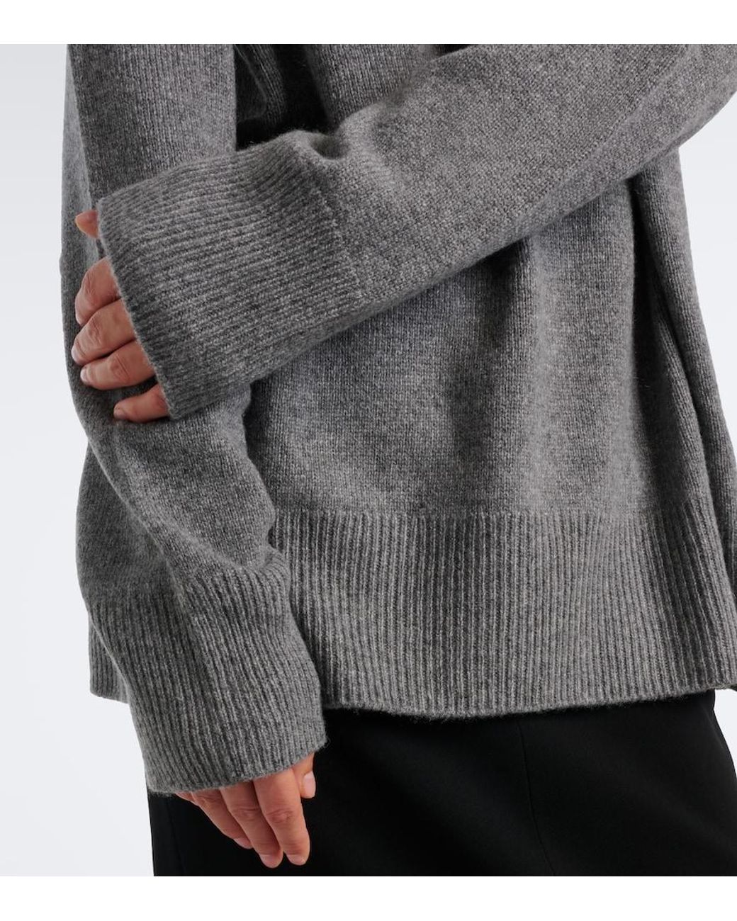 The Row Gray Stepny Wool And Cashmere Turtleneck Sweater