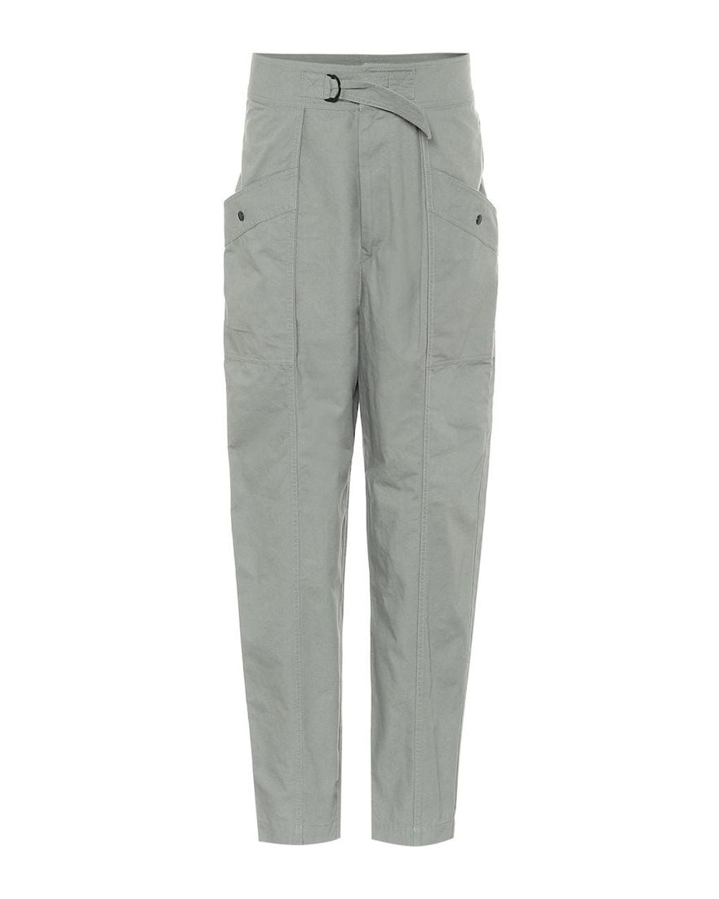 Isabel Marant Gray Zilyae High-Rise Paperbag Pants