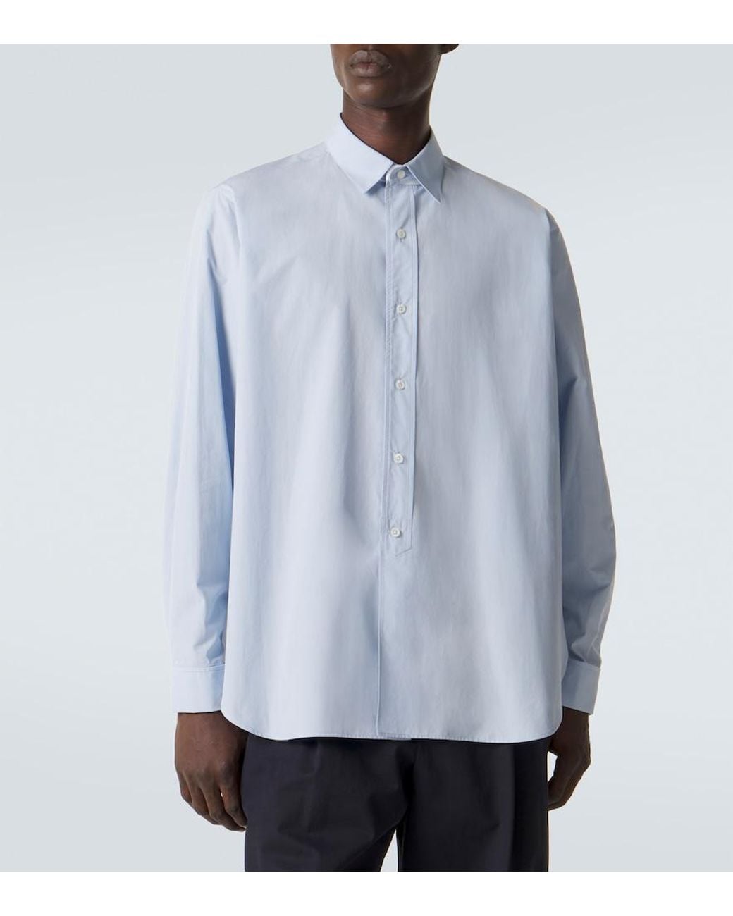 The Row Blue Melchior Cotton Poplin Shirt for men