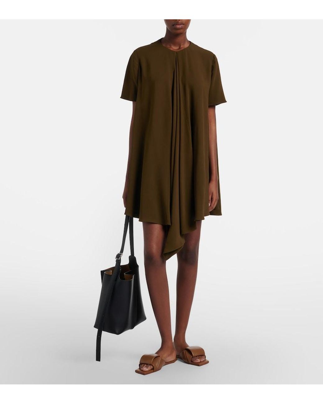Loewe Brown Origami Leather Slides