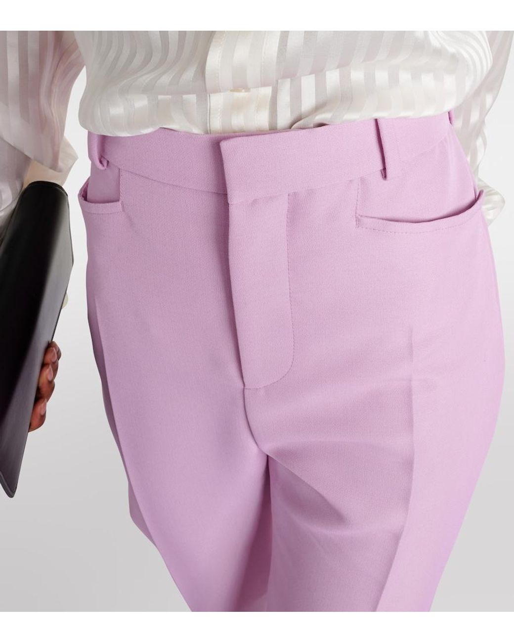 Tom Ford Pink Wool-Blend Slim Pants