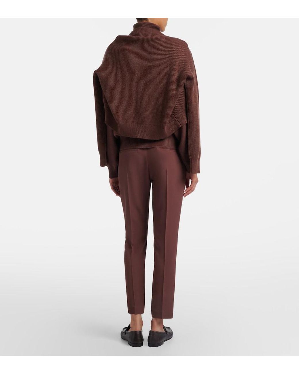 Brunello Cucinelli Purple Crepe Straight Pants