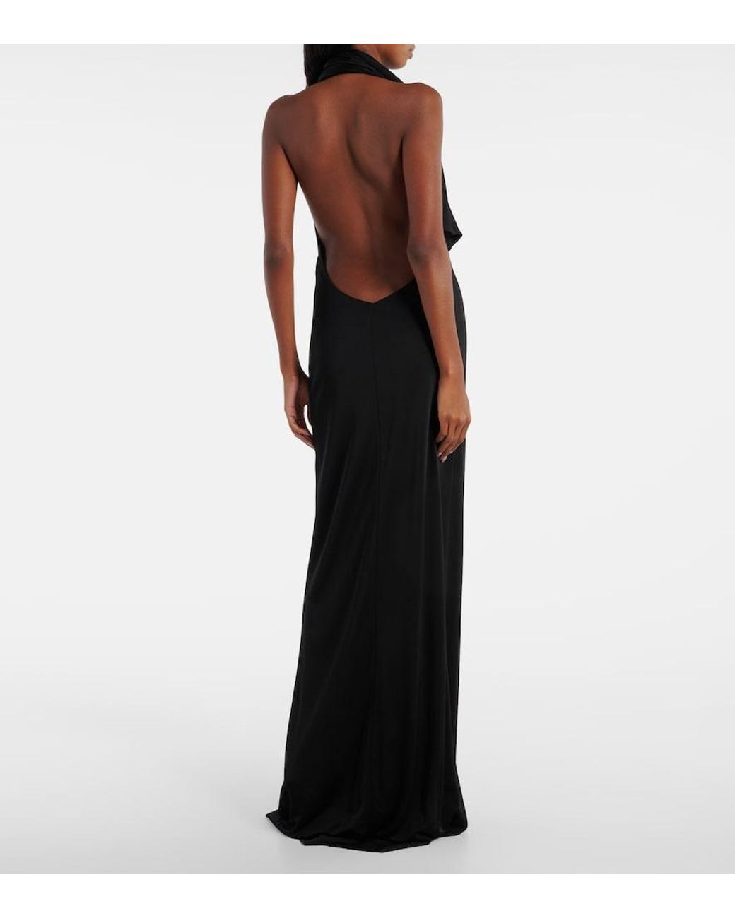 Khaite Black Roza Draped Jersey Gown