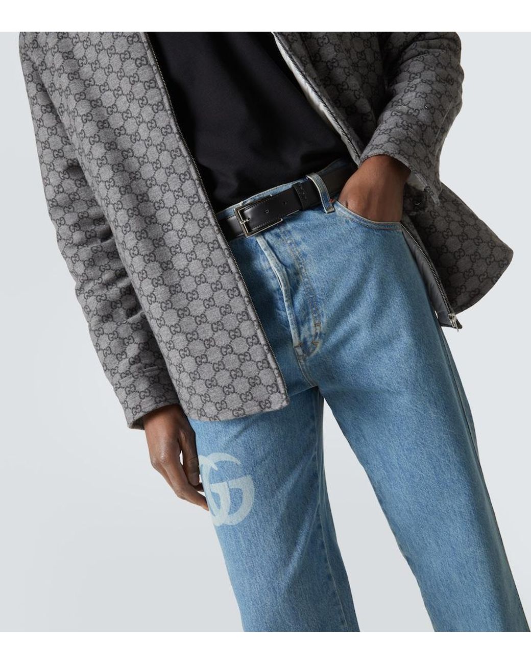 Cinturon De Piel Reversible Gucci de hombre de color Black