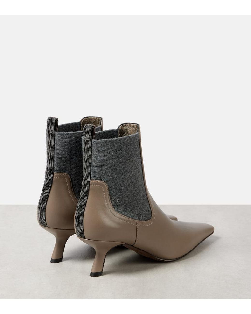 Brunello Cucinelli Brown Leather Ankle Boots