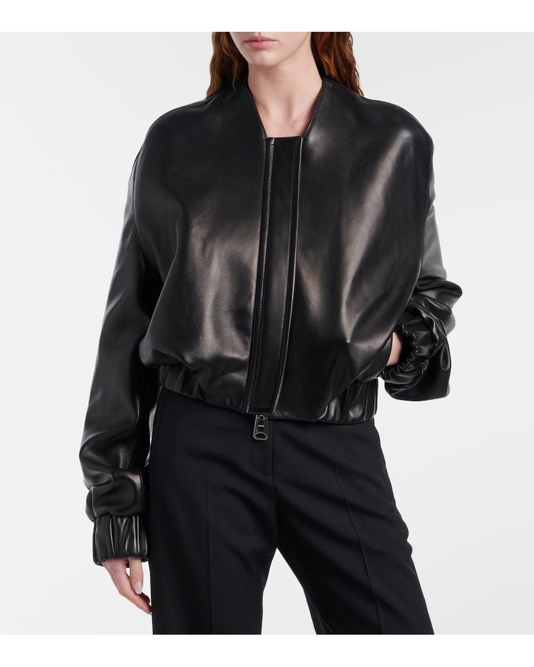 Khaite Black Cordan Leather Jacket